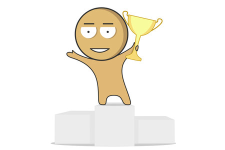 Winner on a pedestal with a gobletのイラスト素材
