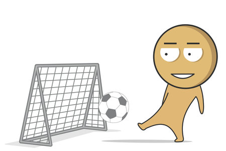Football player hitting the goalのイラスト素材