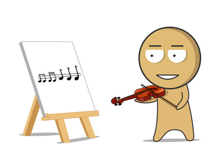 Musician perform. Violinist learning to play the violin.のイラスト素材