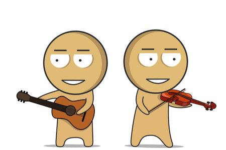 Musicians perform at the showのイラスト素材