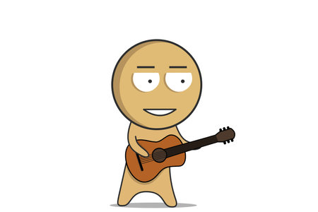 Man with guitar. Rock bandのイラスト素材
