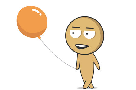 Man with a balloonのイラスト素材
