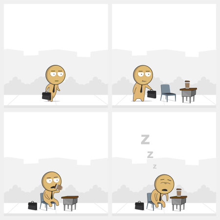 Businessman with tie and suitcase goes to workのイラスト素材
