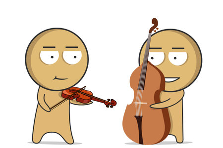 Musicians play musical instrumentsのイラスト素材