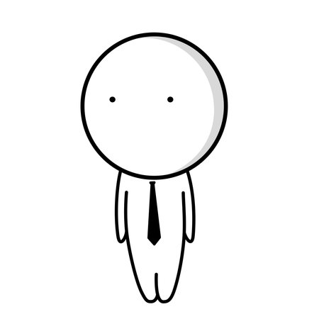 A businessman with a tie in a strict restrained manner stands straight without the slightest movementのイラスト素材