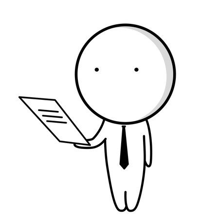 <p>businessman with document</p>のイラスト素材