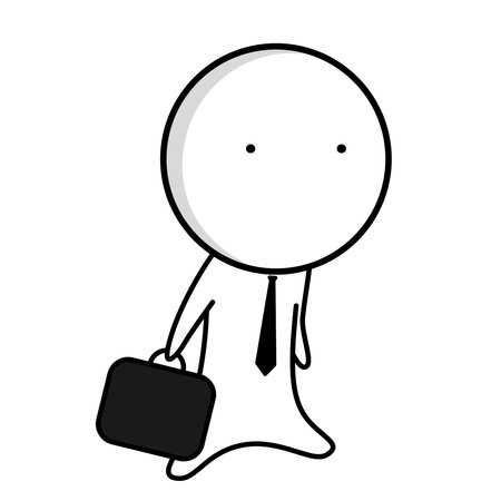 Businessman with tie and suitcase goes to workのイラスト素材