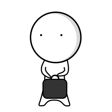 Businessman stands in disbelief with a suitcase in his handsのイラスト素材
