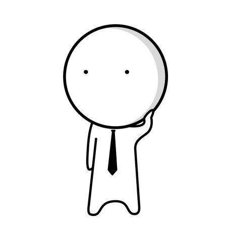 Manager with a tie stands and scratches his headのイラスト素材
