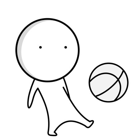 Man playing with a soccer ballのイラスト素材