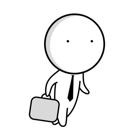 Businessman with a tie goes to workのイラスト素材
