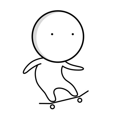 Athlete rides a skateboardのイラスト素材