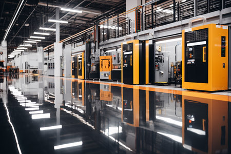 industrial machine and factory robot arm,Smart factory industry 4.0 concept.の素材