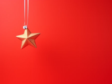 Christmas card with fir and decor on glitter backgroundの素材