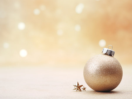 Christmas card with fir and decor on glitter backgroundの素材