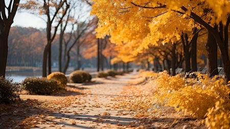Fall foliage in the parkの素材
