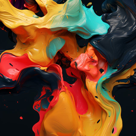 Colorful abstract painting with vibrant colorsの素材