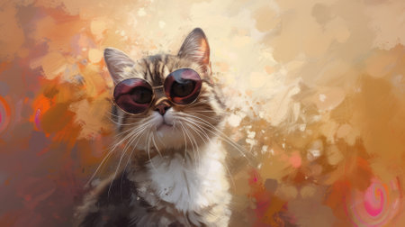 A cool cat wearing sunglassesの素材