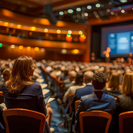 Business conference with many attendeesの素材