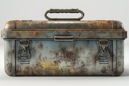 rusty weathered metal toolboxの素材
