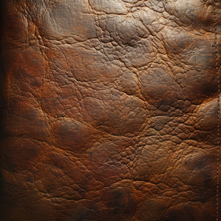 Close up of brown leather textureの素材