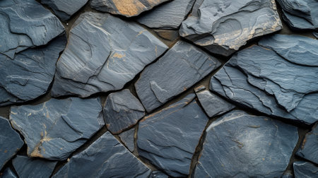 Dark grey slate stone wall texture backgroundの素材