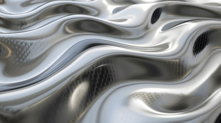 Wavy silver metallic surfaceの素材