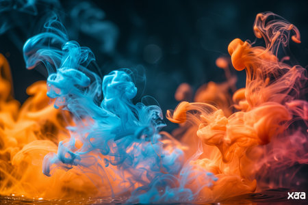 Blue and orange smokeの素材