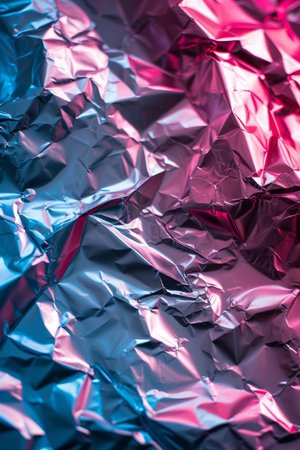 Blue and pink crumpled foil textureの素材