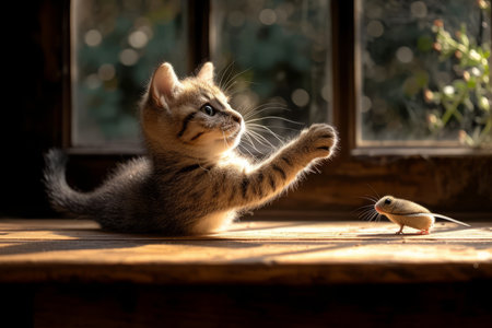 Cat and Mouse Staring at Each Otherの素材