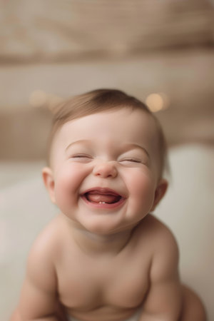 Portrait of a smiling babyの素材