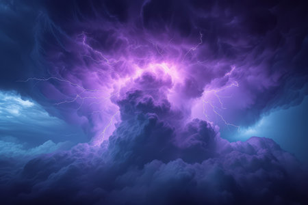 Huge purple thunderstorm cloudの素材