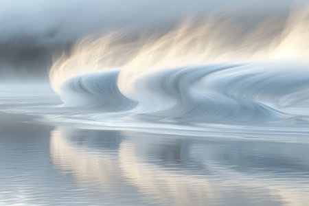 Swirling ocean waves with a painterly effectの素材