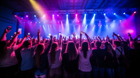 Concert Crowd Waving Phone Lightsの素材