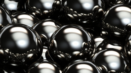 Black glossy spheres backgroundの素材