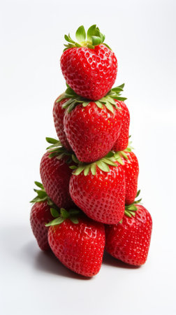 A pyramid of fresh strawberriesの素材