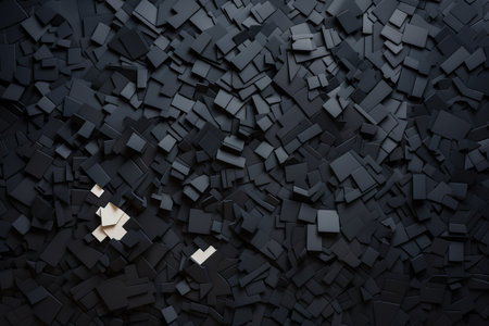 Black and white abstract background with a glowing white squareの素材