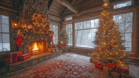 Christmas in a cozy cabinの素材