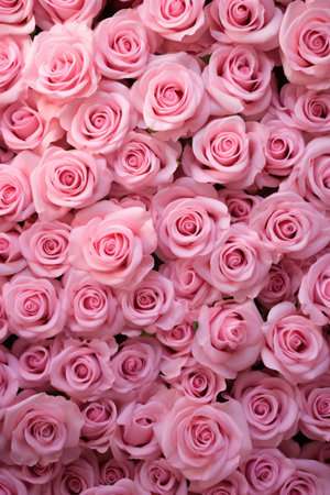 A field of pink rosesの素材