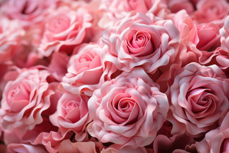 A beautiful bouquet of pink roses.の素材