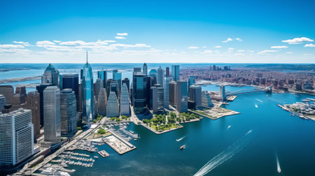 New York City from the Brooklyn Bridgeの素材