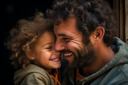 Father and daughter share a loving momentの素材