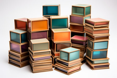 Colorful blocks stacked togetherの素材