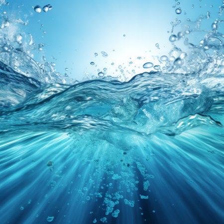 Underwater Ocean Waves and Air Bubblesの素材