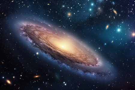 Amazing spiral galaxy with stars in the outer spaceの素材