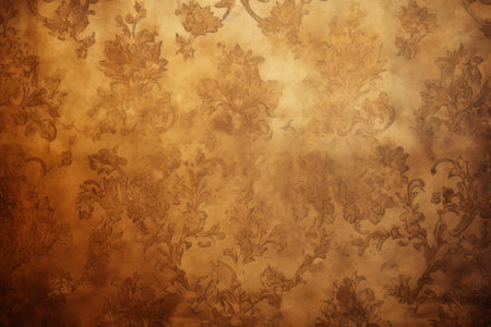 brown floral damask backgroundの素材