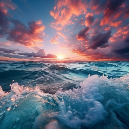 Beautiful sunset over the oceanの素材