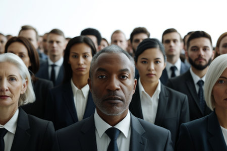 A group of diverse business professionals posing for a photoの素材