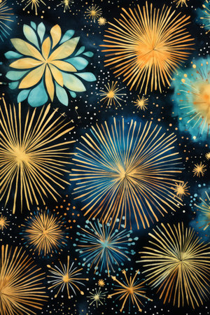 Fireworks in the night skyの素材