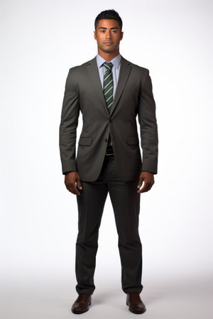A young man wearing a suit and tieの素材